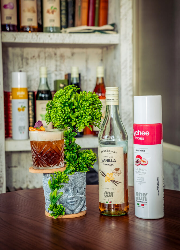 ODK Vanilla Syrup, ODK Lychee Fruity Mix, Stillabunt Orange Bitters
