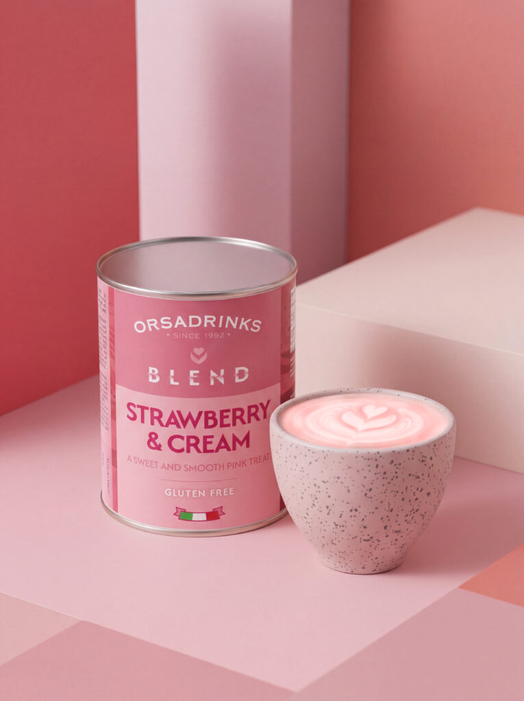 Orsadrinks Strawberry & Cream_Hot, Orsadrinks Strawberry & Cream Blend.