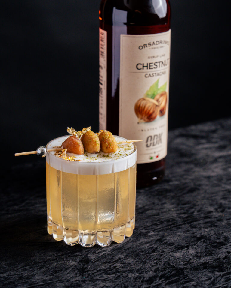 CHESTNUT SOUR, ODK Lime Juice 100% NFC, ODK Chestnut Syrup, Stillabunt Oak Smoke bitters