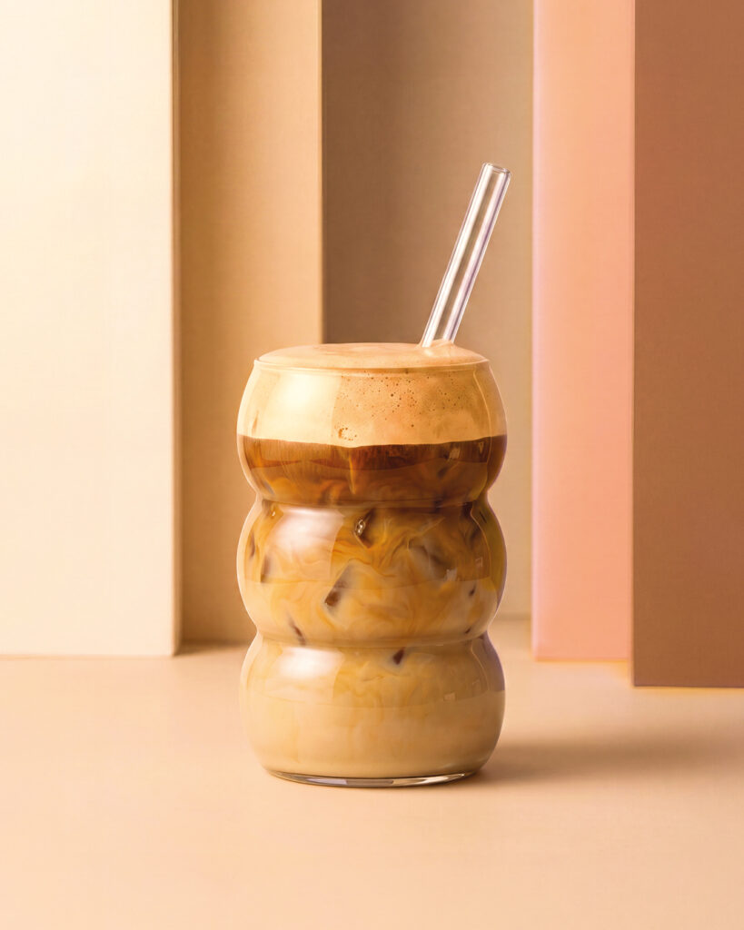 Golden Cold Foam Iced Latte, Orsadrinks Pumpkin Spice Blend