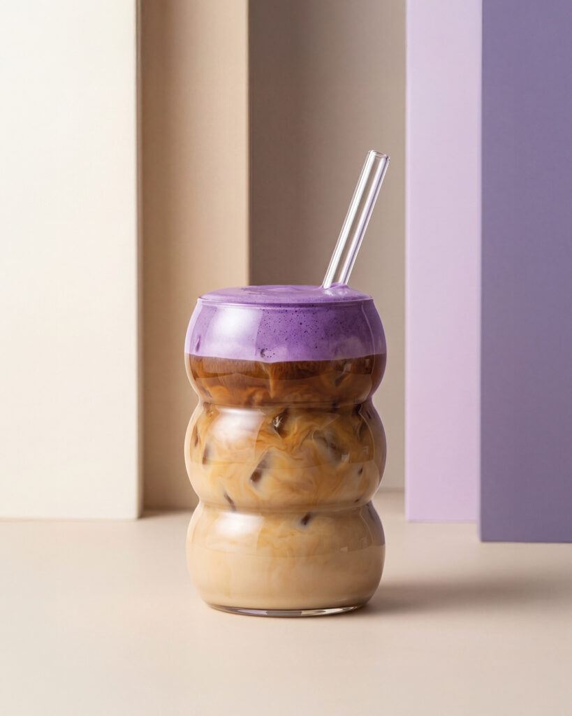 Ube Cold Foam Iced Latte, Orsadrinks Ube Blend