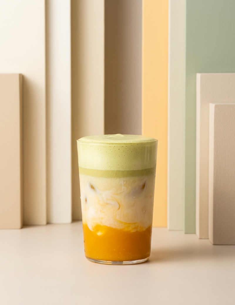Mango Matcha Latte, ODK Mango Fruit Puree, Orsadrinks Matcha Blend