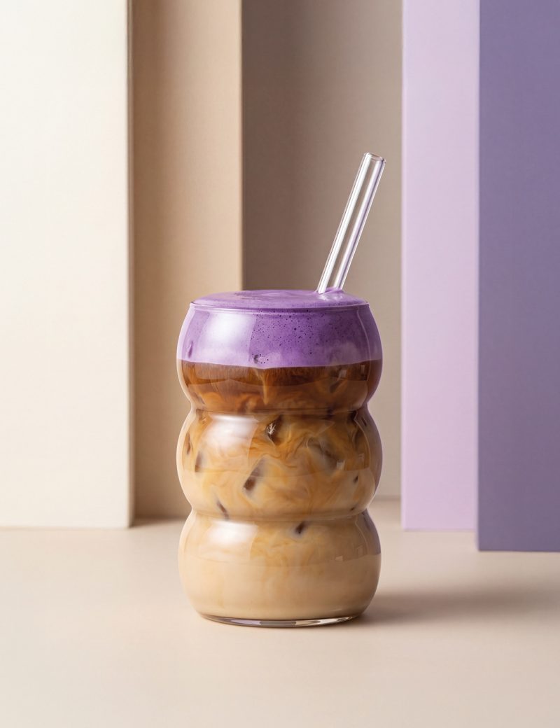 Ube Cold Foam Iced Latte, Orsadrinks Ube Blend